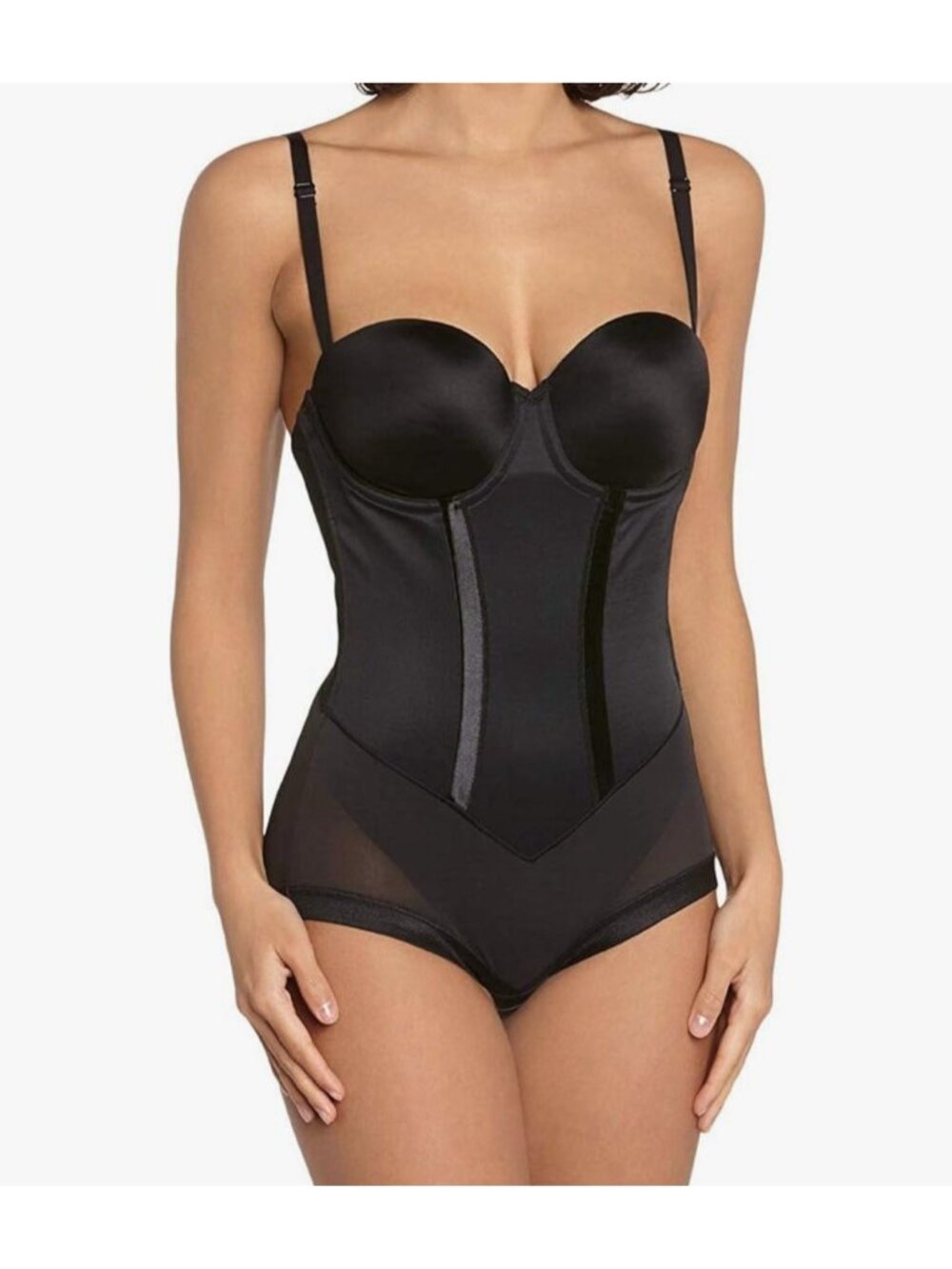 Maidenform 1256 Women's Shapewear Body Briefer Black Lift, Size 38DD